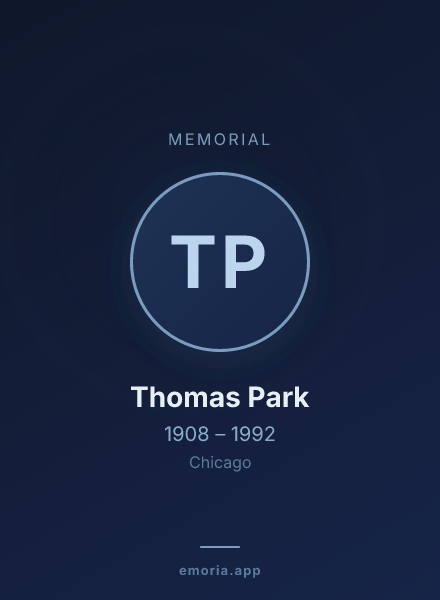 Memorial portrait of Thomas Park