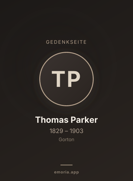 Gedenkportrait von Thomas Parker