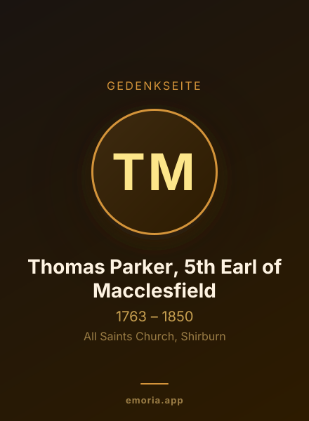 Gedenkportrait von Thomas Parker, 5th Earl of Macclesfield