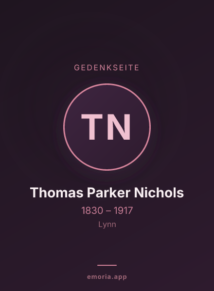 Gedenkportrait von Thomas Parker Nichols