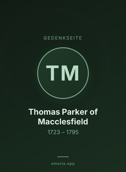 Gedenkportrait von Thomas Parker of Macclesfield
