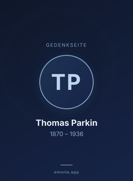 Gedenkportrait von Thomas Parkin