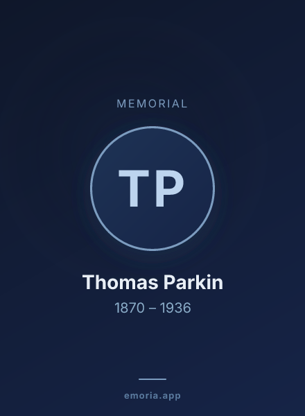 Memorial portrait of Thomas Parkin