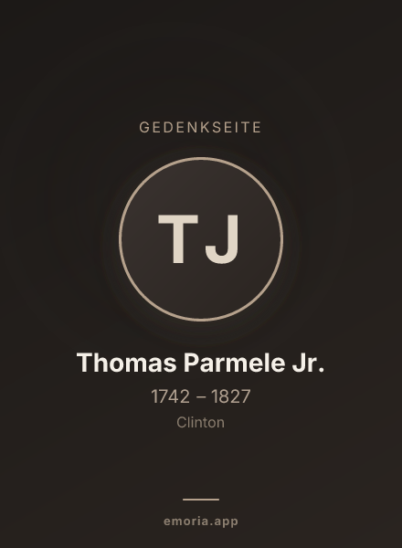 Gedenkportrait von Thomas Parmele Jr.