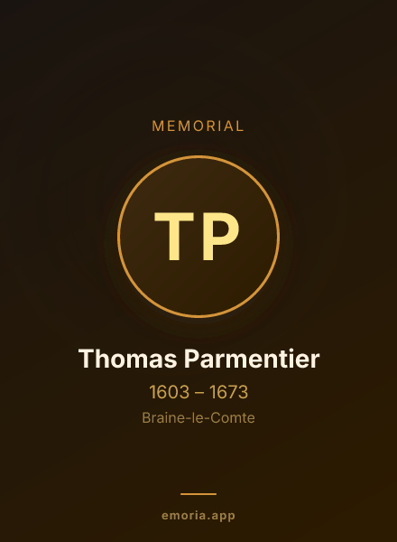 Memorial portrait of Thomas Parmentier