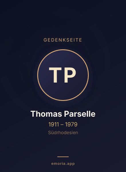 Gedenkportrait von Thomas Parselle