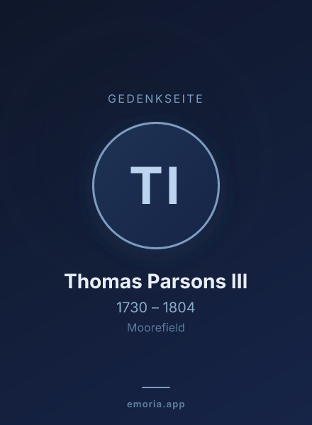 Gedenkportrait von Thomas Parsons III