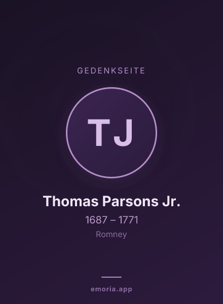 Gedenkportrait von Thomas Parsons Jr.