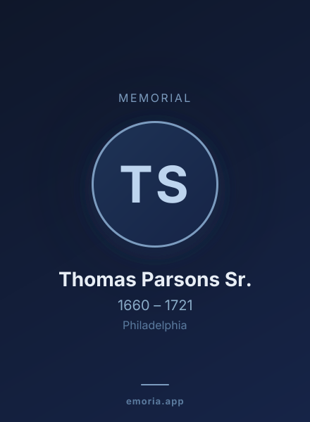 Memorial portrait of Thomas Parsons Sr.