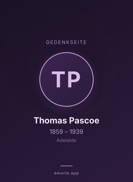 Gedenkportrait von Thomas Pascoe