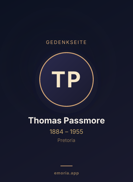 Gedenkportrait von Thomas Passmore