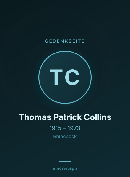 Gedenkportrait von Thomas Patrick Collins