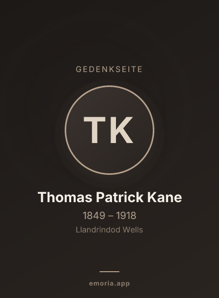 Gedenkportrait von Thomas Patrick Kane