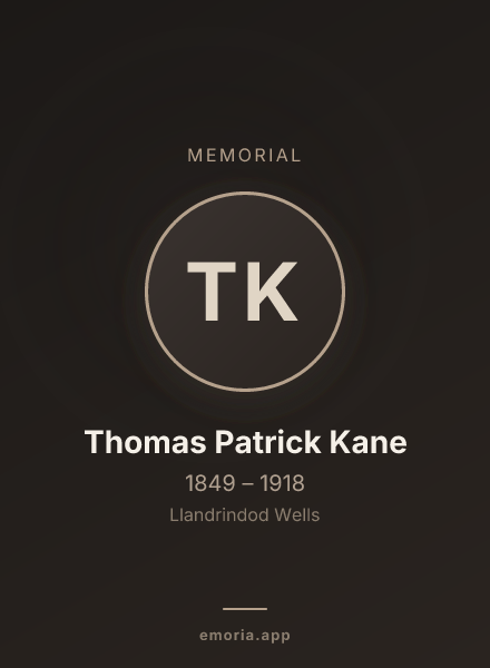 Memorial portrait of Thomas Patrick Kane