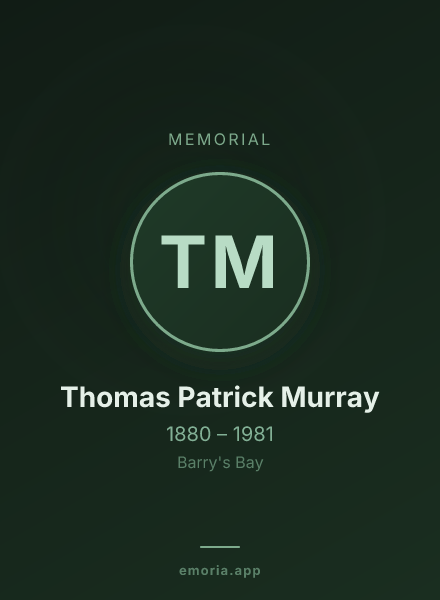 Memorial portrait of Thomas Patrick Murray