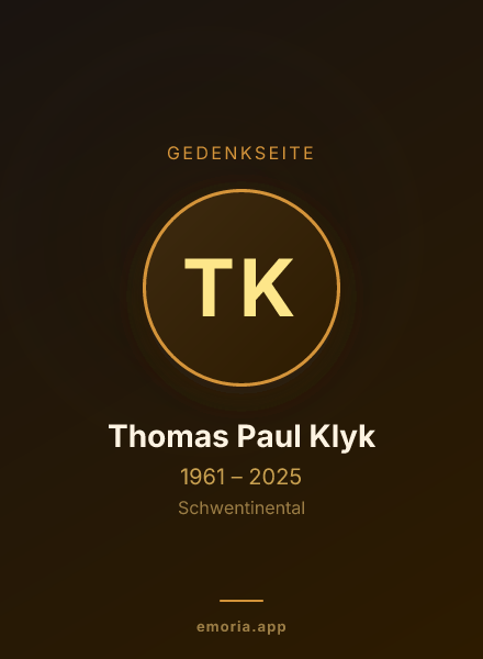 Gedenkportrait von Thomas Paul Klyk