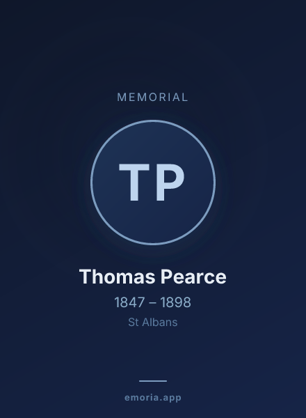 Memorial portrait of Thomas Pearce