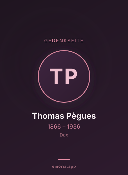 Gedenkportrait von Thomas Pègues