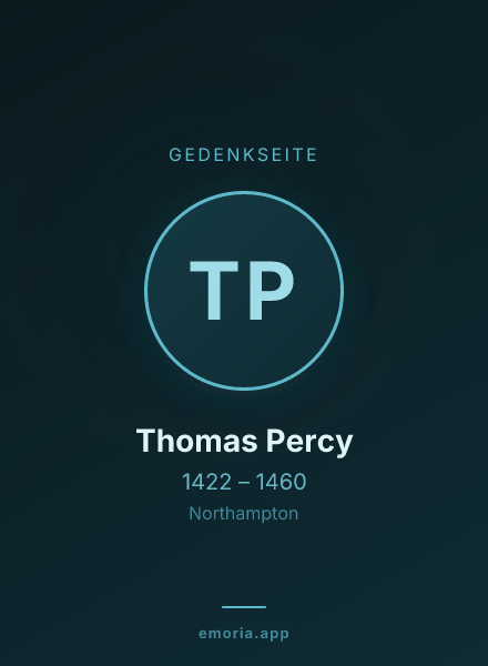 Gedenkportrait von Thomas Percy