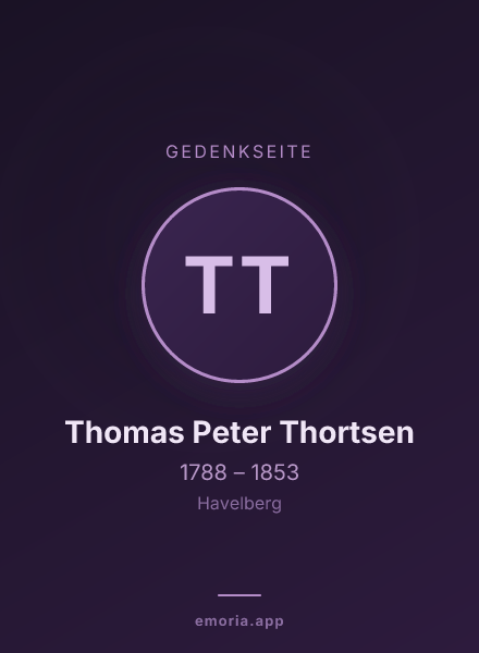 Gedenkportrait von Thomas Peter Thortsen
