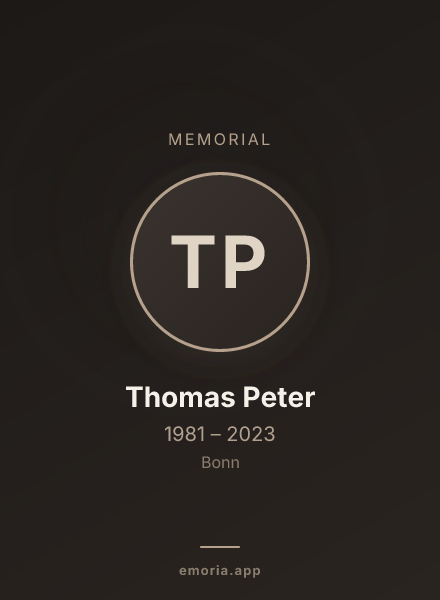 Memorial portrait of Thomas Peter