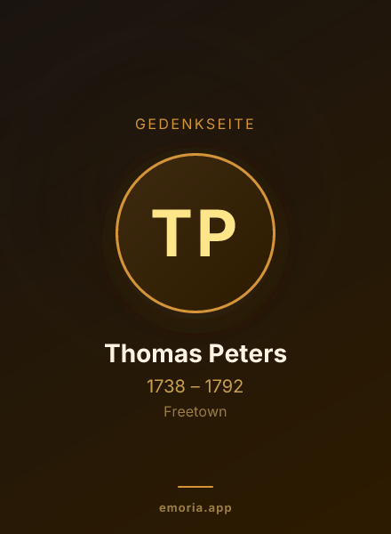 Gedenkportrait von Thomas Peters