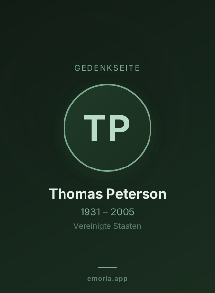 Gedenkportrait von Thomas Peterson