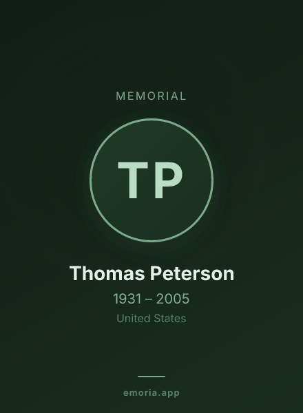Memorial portrait of Thomas Peterson