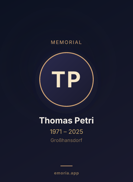 Memorial portrait of Thomas Petri