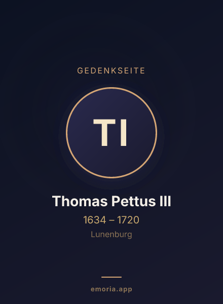 Gedenkportrait von Thomas Pettus III