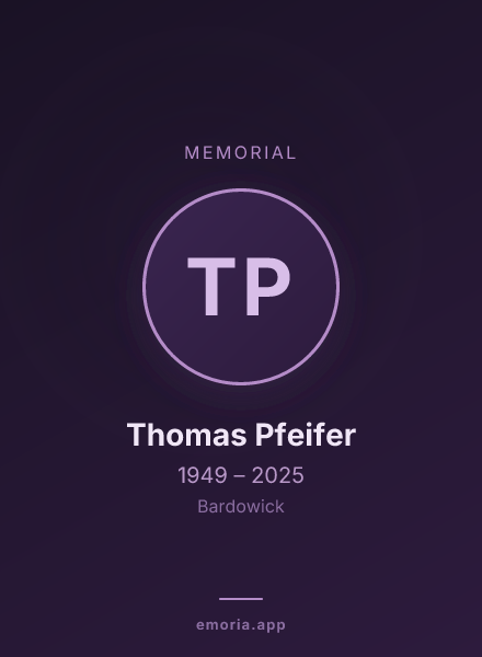 Memorial portrait of Thomas Pfeifer