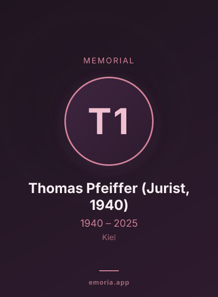 Memorial portrait of Thomas Pfeiffer (Jurist, 1940)