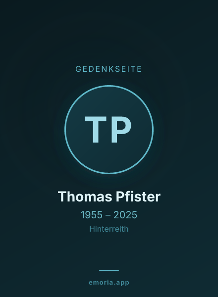 Gedenkportrait von Thomas Pfister