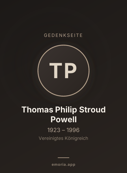 Gedenkportrait von Thomas Philip Stroud Powell