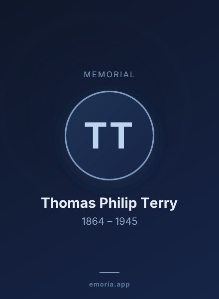 Memorial portrait of Thomas Philip Terry