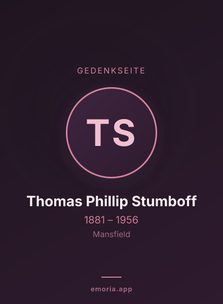 Gedenkportrait von Thomas Phillip Stumboff