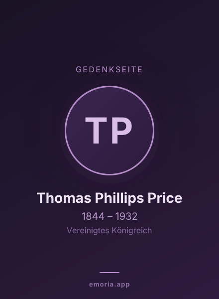 Gedenkportrait von Thomas Phillips Price