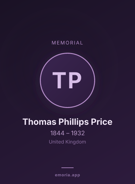 Memorial portrait of Thomas Phillips Price