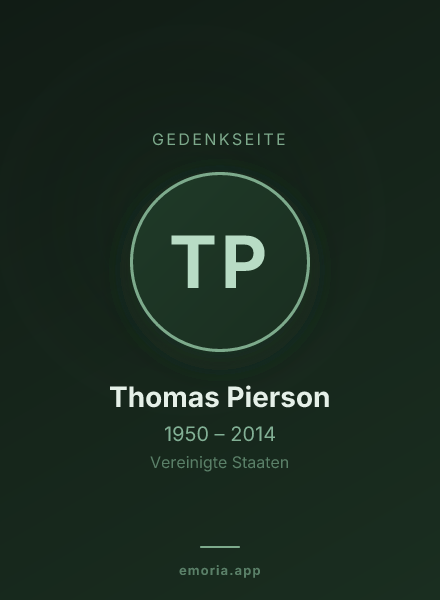 Gedenkportrait von Thomas Pierson