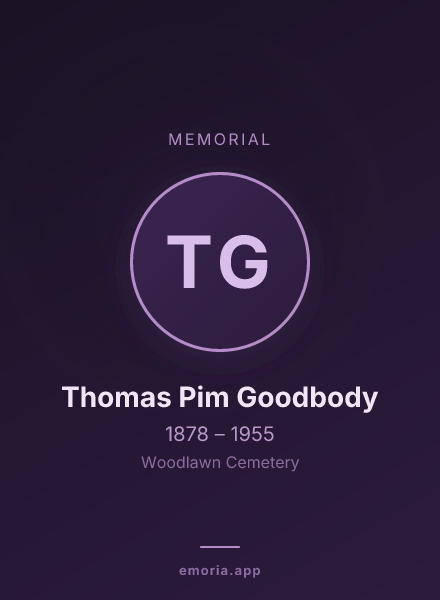 Memorial portrait of Thomas Pim Goodbody