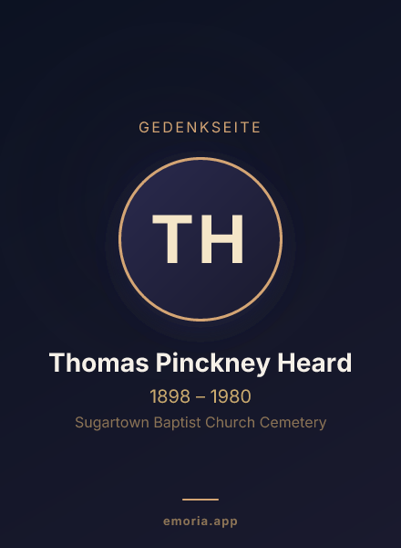 Gedenkportrait von Thomas Pinckney Heard