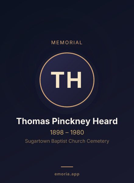 Memorial portrait of Thomas Pinckney Heard