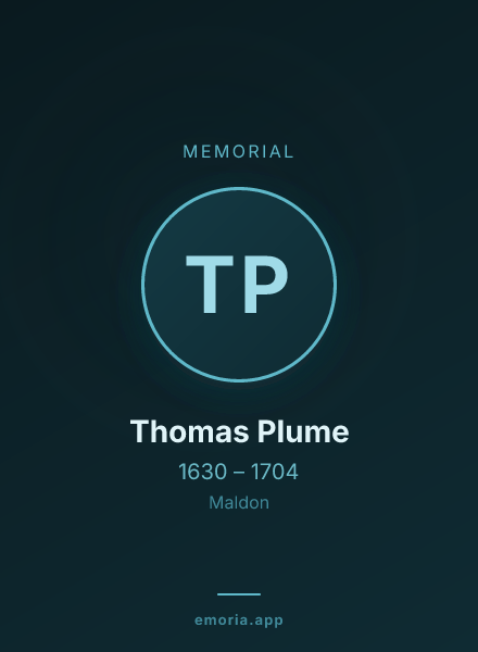 Memorial portrait of Thomas Plume