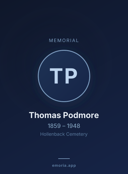 Memorial portrait of Thomas Podmore