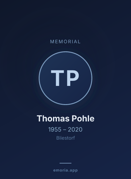 Memorial portrait of Thomas Pohle