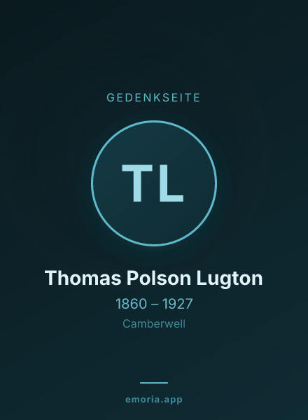 Gedenkportrait von Thomas Polson Lugton