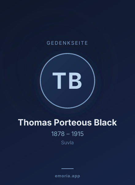 Gedenkportrait von Thomas Porteous Black