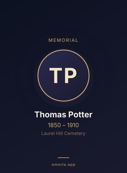 Memorial portrait of Thomas Potter