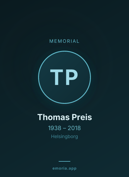 Memorial portrait of Thomas Preis