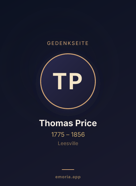 Gedenkportrait von Thomas Price